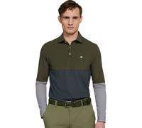 T-Shirt MEYER "Justin", Herren, Gr. L, grün (olive), 90% Polyamid, 10% Elasthan, unifarben, regular fit, V-Ausschnitt, Bündchen, Shirts T-Shirt, mit UV-Schutz, atmungsaktiv, pflegeleicht (47500627-L)