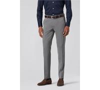 Chinos MEYER "Bonn", Herren, Gr. 23, Normalgrößen, grau (hellgrau), 52% Polyester, 43% Wolle, 5% Elasthan, unifarben, slim fit lang, Hosen, mit Stretch-Dehnbund (65530025-23) hellgrau