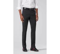 Chinos MEYER "Bonn", Herren, Gr. 52, Normalgrößen, schwarz, 52% Polyester, 43% Wolle, 5% Elasthan, unifarben, slim fit lang, Hosen, mit Stretch-Dehnbund (61953944-52) schwarz