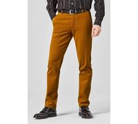 Chinos MEYER "Bonn", Herren, Gr. 28, Normalgrößen, braun (cognac), 98% Baumwolle, 2% Elasthan, unifarben, regular fit lang, Hosen, Super-Stretch Winter Twill (25807924-28) cognac