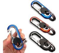 MEZOKUCEL 3 Stück Autoschlüsselanhänger Damen Herren, Karabiner Multifunktions-Schlüsselanhänger, mit 6 Schlüsselringen, Metall-Schlüsselanhänger für Auto als Geschäftsgeschenk für Männer und Frauen,