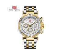 (MF0470G04) Modische Armbanduhr für Männer, Edelstahl, sportlich, wasserdicht, Chronograph, leuchtende