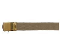 MFH Gürtel mit Metallschloß Koppel Stoffgürtel Länge bis 130 cm verstellbar 3 cm breit viele Farben (Khaki)