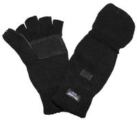 MFH Handschuhe Strick Ohne Finger Zugleich Fausthandschuh, schwarz, M