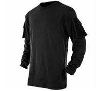 MFH Langarm-Shirt US mit Ärmeltaschen Schwarz Größe 3XL
