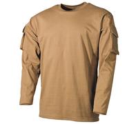 Max Fuchs Langarm-Shirt US mit Ärmeltaschen Coyote Größe XL