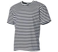 MFH Russisches Marine T-Shirt gestreift weiß/navyblau XXL