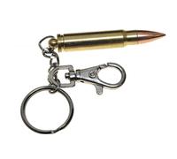 MFH - Schlüsselanhänger mit Karabinerhaken aus Metall - Patrone 5,56 mm