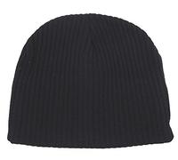 Mütze BEANIE gestrickt Rip extra kurz SCHWARZ
