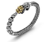 MFUPR Vintage S925 reines Silber Feng Shui Pixiu Armband, Glücks- und kraftvolles Glücksamulett, Segen for Männer und Frauen(20 cm)