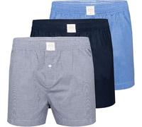 MG-1 3 Pack Herren Boxershorts 100% Baumwolle - Webboxer Unterhose mit Komfortbund & Knopf - Bequeme Männer Unterwäsche, Klassische Passform, S bis XXL, Farbe:Design 01, Grösse:XL