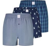 MG-1 3er Pack Herren Boxershorts aus 100% Baumwolle Webboxer mit Knopfleiste, elastischem Bund & Weihnachtsmotiv - Geschenkidee, Farbe:Schneemann - Snowman, Grösse:L