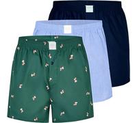 MG-1 3er Pack Herren Boxershorts aus 100% Baumwolle Webboxer mit Knopfleiste, elastischem Bund & Weihnachtsmotiv - Geschenkidee