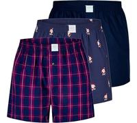 MG-1 3er Pack Herren Webboxer Baumwolle mit Weihnachtsmotiv & Knopfleiste | Weihnachtliche Motiv-Webboxer für Herren - saisonaler Hingucker für Advent, Weihnachten und als Geschenk.