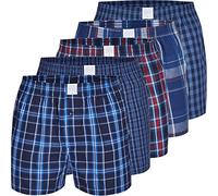 MG-1 Herren Web-Boxer, 5er Pack - Classic Boxer-Shorts, gemustert, Spar-Pack Blau/Rot M