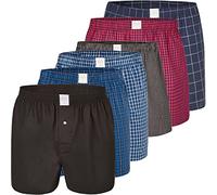 MG-1 6 er Pack Webboxer Boxershorts Boxer Shorts Herren SPARPACK S - XXXL kariert, Grösse:L, Farbe:Set 6