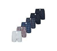 MG-1 Herren Boxer 6-Pack Classic Checks Baumwolle Boxershorts gewebt Web Webboxer - Mix 2 - Größe XL