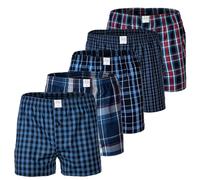 MG-1 Herren Web-Boxer, 5er Pack - Classic Boxer-Shorts, gemustert, Spar-Pack Blau/Rot M