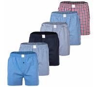 MG-1 Herren Web-Boxer, 6er Pack - Classic Boxer-Shorts, gemustert, Spar-Pack Rot/Blau/Marine 2XL