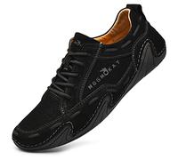 MGGMOKAY Herren Klassische Mokassins Flache Slipper Weich Comfort Freizeit Schuhe,Schwarz,44