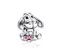 MGIUL Smile Grey Donkey Bow Charm Pendant für Armbänder Halsketten 925 Sterling Silber Anhänger Perlen Schmuck Geschenk für Frauen