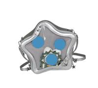 MHADBKH Itabag Umhängetasche in Sternform, PU-Leder, schöne ästhetische Umhängetasche, Handtasche für Damen, Ita-Tasche, sternförmige Geldbörse, silber, One Size