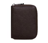 MHADBKH RFID-blockierende Kreditkarten-Organizer, Akkordeon-Geldbörse, kompakte Größe, PU-Leder, Reißverschlüsse, Hüllen, Kartenhalter, coffee, Mass Beauty