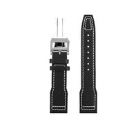 MHYATIO 20 21 mm Rindslederarmband, kompatibel mit Iwc Pilot Little Prince Portugal Uhr IW327004/IW377714 Mark 18 Armband Herren-Rindslederarmband(A-black a-silver,20mm)