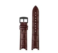 MHYATIO Echtes Leder-Uhrenarmband, kompatibel mit CASIO Edifice EF-524 EF-524D, Rindslederarmband, Herrenarmband mit Stift oder Butterfly-Verschluss EF524(Brown brown-BK A)