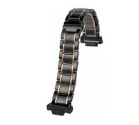 MHYATIO Kompatibel mit Casio G-Shock GM110 GA110GB GD100 120 GA2100 Small Steel Cannon Armband Schwarz Gold Modifiziertes Keramik-Uhrenarmband Herren 16 mm(Black r-black)