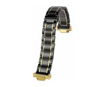MHYATIO Kompatibel mit Casio G-Shock GM110 GA110GB GD100 120 GA2100 Small Steel Cannon Armband Schwarz Gold Modifiziertes Keramik-Uhrenarmband Herren 16 mm(Black gold-gold)