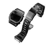 MHYATIO Kompatibel mit Casio Small Square DW-H5600 Uhrenset, modifiziertes Metall-Stahl-Uhrengehäuse for Herren, Edelstahl-Armband, Zubehör, Armband(GREEN BLUE)