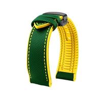 MHYATIO Kompatibel mit Citizen Blue Angel Second Three Generation Sky Eagle Herrenarmband AT8020 JY8078 8085 Kohlefaser-Nylon-Gummi-Armband 22 mm(A-green-black,22mm)