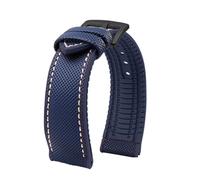 MHYATIO Kompatibel mit Citizen Blue Angel Second Three Generation Sky Eagle Herrenarmband AT8020 JY8078 8085 Kohlefaser-Nylon-Gummi-Armband 22 mm(Blue white-black,23mm)