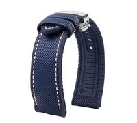 MHYATIO Kompatibel mit Citizen Blue Angel Second Three Generation Sky Eagle Herrenarmband AT8020 JY8078 8085 Kohlefaser-Nylon-Gummi-Armband 22 mm(A-blue white-silver,23mm)