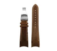 MHYATIO Kompatibel mit Tudor Black Bay 1958 M79363 M79030N M79030B Kollektion Vintage-Armband Herren gebogenes Rindsleder-Uhrenarmband 20 mm 22 mm Uhrenarmband(Dark brown-silver,20mm)