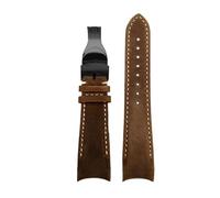 MHYATIO Kompatibel mit Tudor Black Bay 1958 M79363 M79030N M79030B Kollektion Vintage-Armband Herren gebogenes Rindsleder-Uhrenarmband 20 mm 22 mm Uhrenarmband(Dark brown-black,22mm)