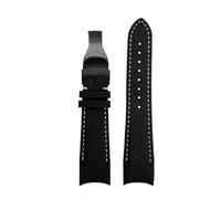 MHYATIO Kompatibel mit Tudor Black Bay 1958 M79363 M79030N M79030B Kollektion Vintage-Armband Herren gebogenes Rindsleder-Uhrenarmband 20 mm 22 mm Uhrenarmband(Black-black,22mm)
