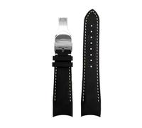 MHYATIO Kompatibel mit Tudor Black Bay 1958 M79363 M79030N M79030B Kollektion Vintage-Armband Herren gebogenes Rindsleder-Uhrenarmband 20 mm 22 mm Uhrenarmband(Silver,22mm)