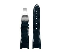 MHYATIO Kompatibel mit Tudor Black Bay 1958 M79363 M79030N M79030B Kollektion Vintage-Armband Herren gebogenes Rindsleder-Uhrenarmband 20 mm 22 mm Uhrenarmband(Blue-silver,20mm)