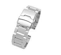 MHYATIO Massives Edelstahlarmband-Zubehör, kompatibel mit Armani Jeep Fossil Tissot Casio PRG-600 650 Swordfish 316 Metallstahlarmband 20 mm(B-silver,24mm)
