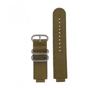 MHYATIO Modifiziertes 16-mm-Nylon-Uhrenarmband, kompatibel mit Casio GA900 GA110 DW5600 5610 GWB5600 GA2100, Armband, Schwarzgold, Outdoor-Sportarmband(Khaki-silver)