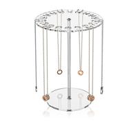 MHYMX Kettenständer, Schmuckaufbewahrung Ketten Drehbarer Schmuckständer Acryl Halsketten Aufbewahrung Ständer Transparent Kettenhalter Schreibtisch Schmuck Organizer