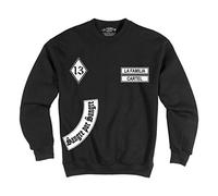 Mi Barrio LA Familia ORIGINAL Herren, Jungs, Ultras Sweatshirt, Schwarz, „MC13“ Sweat Shirt Skull, vida loca (M)