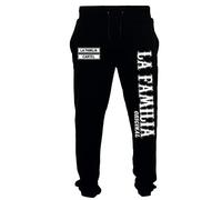 Mi Barrio LA Familia ORIGINAL. „MC13 Herren Jogging Hose, Sweathose schwarz La Familia; Sporthose, Funhose vida loca Schwarz (L)