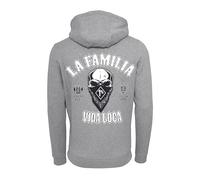 Mi Barrio La Familia Vida Loca,Männer und Herren Zipper Jacke,La Familia Design Bandana 1% Zip Hooded in der Farbe Grau, Schwarz Größe S-5XL (DE/NL/SE/PL, Alphanumerisch, L, Regular, Regular, Grau)
