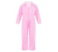 Miaeowve Kinder Arbeitsoverall Jungen Mädchen Langarm Jumpsuit Reverskragen Schutzanzug Lang Arbeitshose Latzhose Kesselanzug Für 5-16 Jahre Rosa 170-176