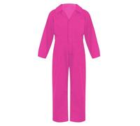 Miaeowve Kinder Arbeitsoverall Jungen Mädchen Langarm Jumpsuit Reverskragen Schutzanzug Lang Arbeitshose Latzhose Kesselanzug Für 5-16 Jahre Hot Pink 158-164
