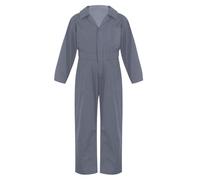 Miaeowve Kinder Arbeitsoverall Jungen Mädchen Langarm Jumpsuit Reverskragen Schutzanzug Lang Arbeitshose Latzhose Kesselanzug Für 5-16 Jahre Grau 134-140