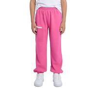 Miaeowve Kinder Junge Mädchen Jogger Hose Elastisch Jogginghose High Waist Laufhose Atmungsaktiv Sporthose Leggings Sportswear Hot Pink A 158-164